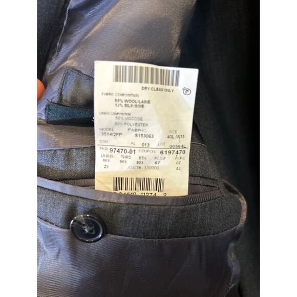 Ermenegildo Zegna x Saks Fifth Ave Charcoal Grey Suit - 40L/33W Slim fit - Picture 6 of 10